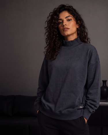 The Oversized Mock Neck Sweatshirt