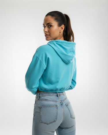 The Front Zipper Crop Hoodie