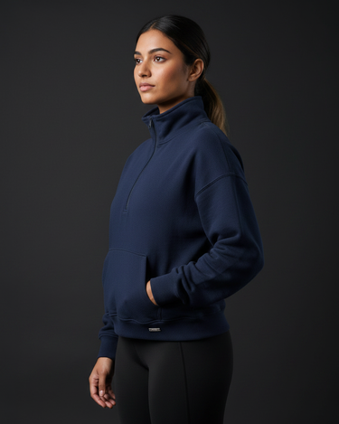 The Oversized Half Zip Sweatshirt