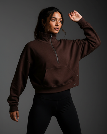 The Oversized Half Zip Sweatshirt