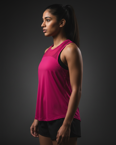The Mesh Shoulder Sleeveless Tee