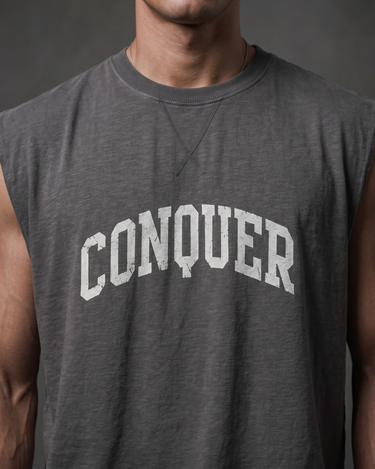 The Oversized Slub Raw-Edge Sleeveless Top
